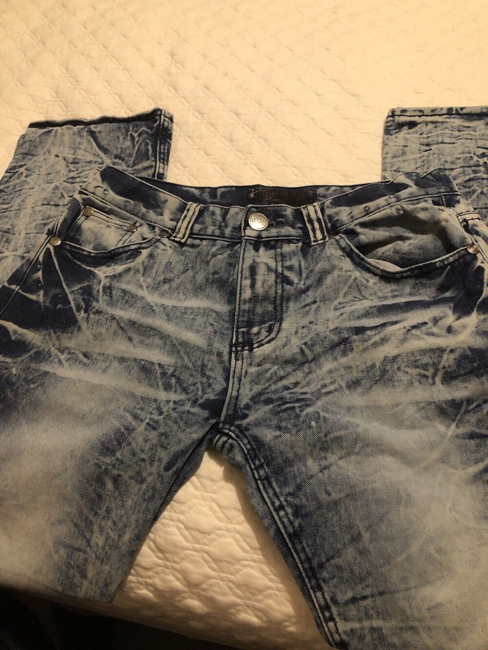 Trestles Supply Distressed Grunge Denim Biker Mens Jeans Bootcut Sz 32